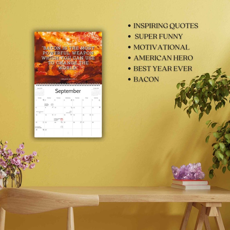 BACON Calendar 2024 Inspirational Quotes Irreverant Humor Etsy Canada