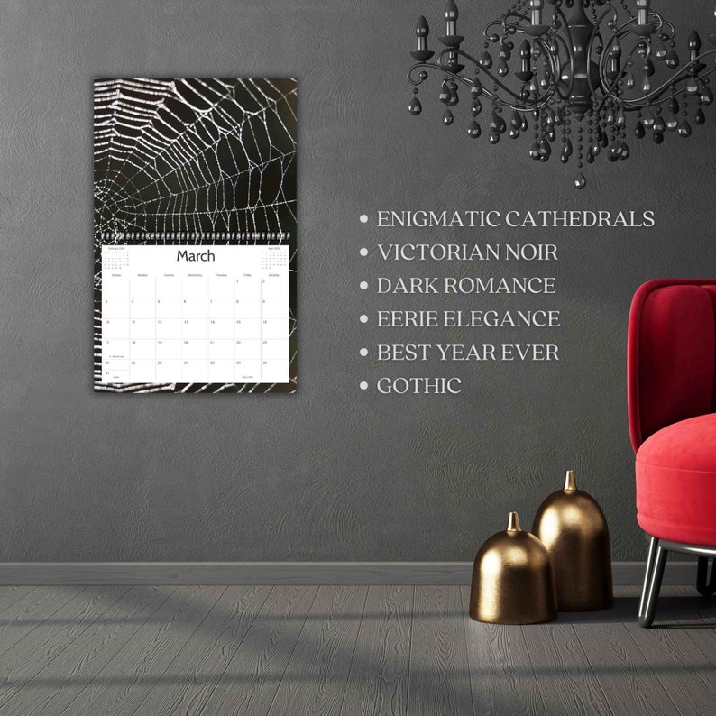 GOTHIC CALENDAR 2024, Macabre, Eerie, Victorian Noir, Creepy Chic