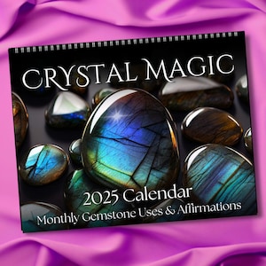 CRYSTAL Calendar 2026 | Gemstone Magic | Astrology Signs Lunar Moon Phases | Monthly Affirmations | Witchy Pagan Nature Magic Manifestation