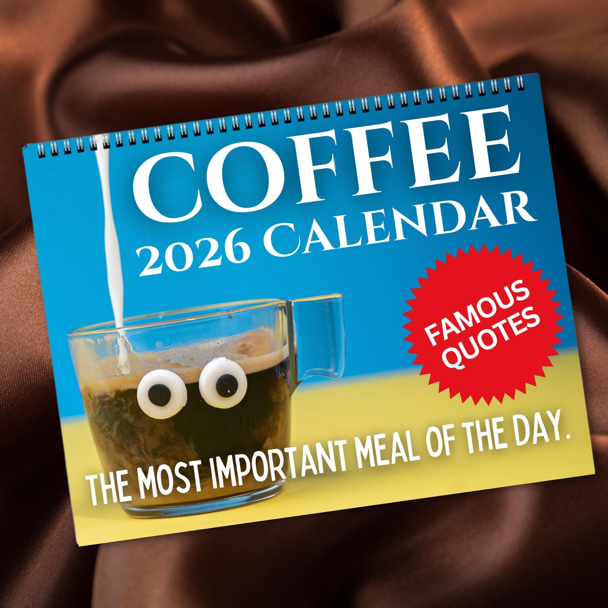 Coffee Calendar 2026 | Funny Weird Inspirational Author Quotes