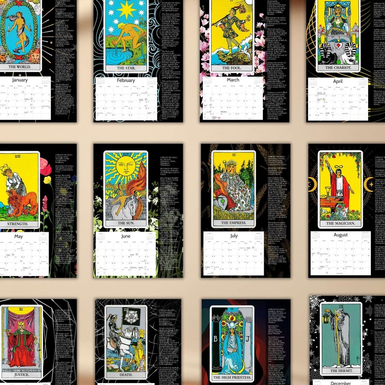 Tarot Calendar Guide 2025 Seasonal Astrology Lunar Moon Phases Magical