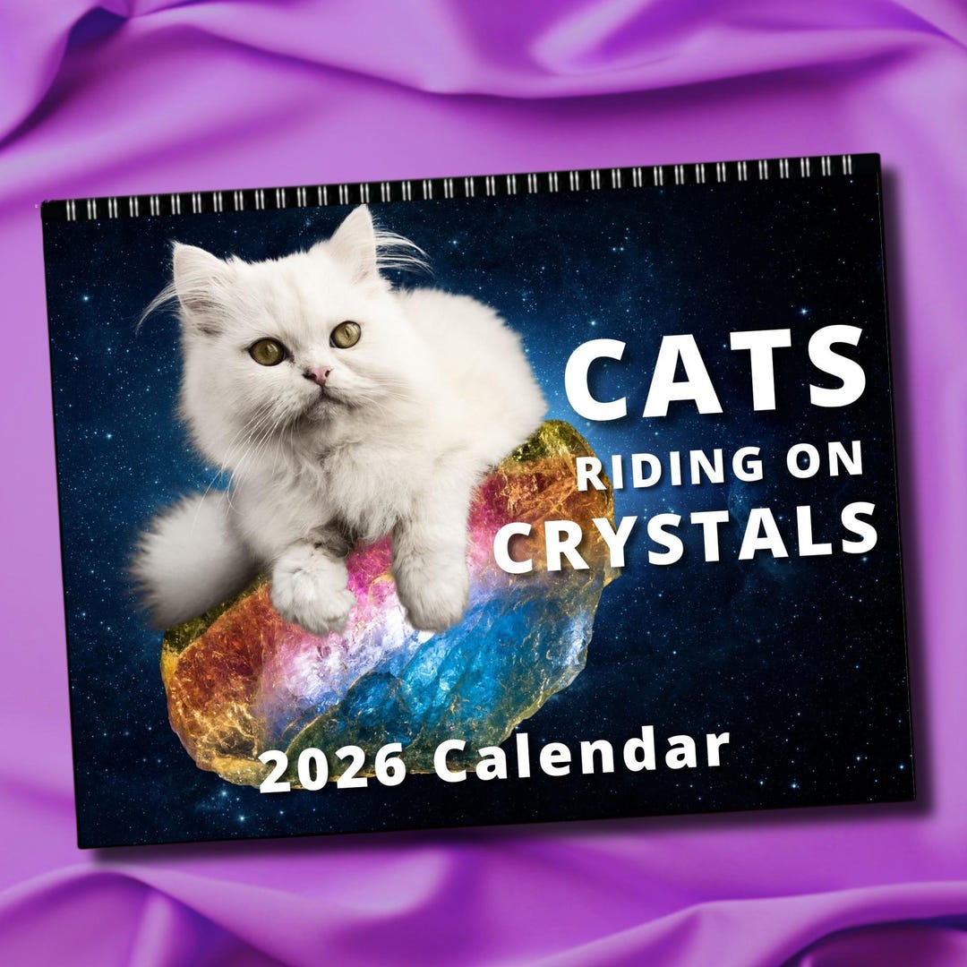 CATS Riding on CRYSTALS 2026 Calendar | Magical Kitten Lovers Holiday ...