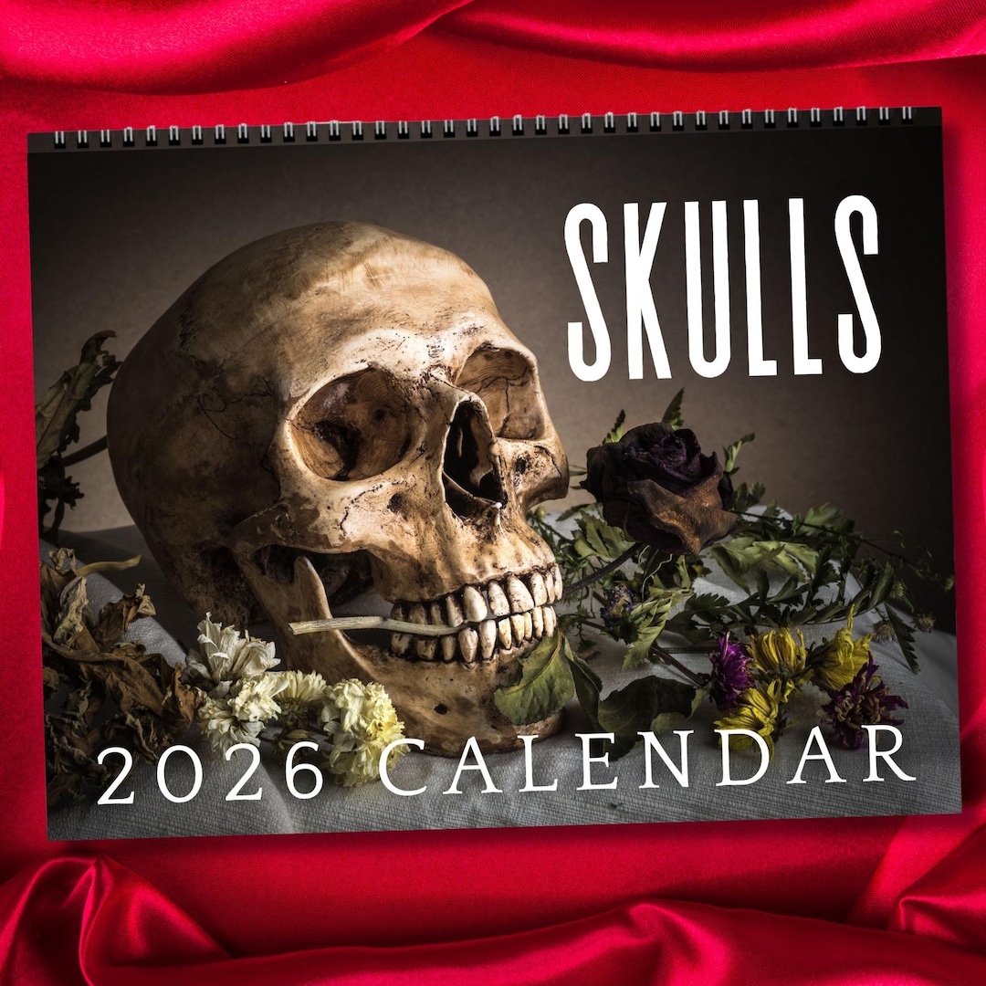 Skeleton Day Of Dead By David Lozeau Calendar 2026 Monthly Wall Calender 12 Month American Made In The Usa