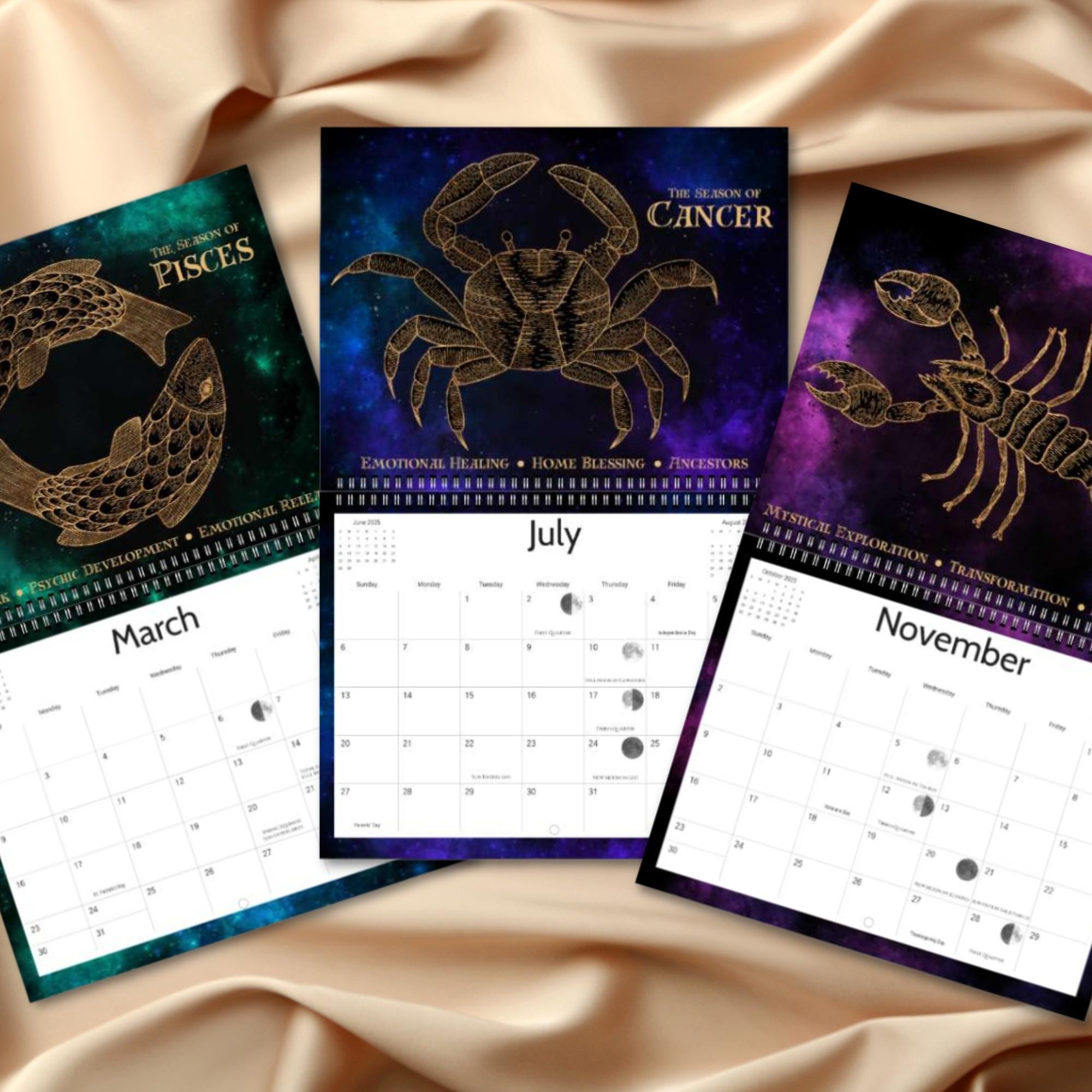 ASTROLOGY CALENDAR 2026 Zodiac Signs | Moon Phases At-a-glance | Lunar ...