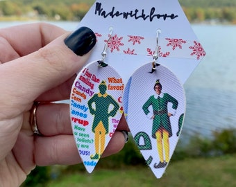 Leder, Weihnachten, ELFe, Tropfen Ohrringe | Leder Lehrer Ohrringe