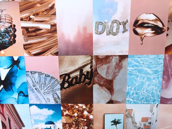 Pink And Light Blue Aesthetic Photo Wall Collage Kit Set Of Etsy
