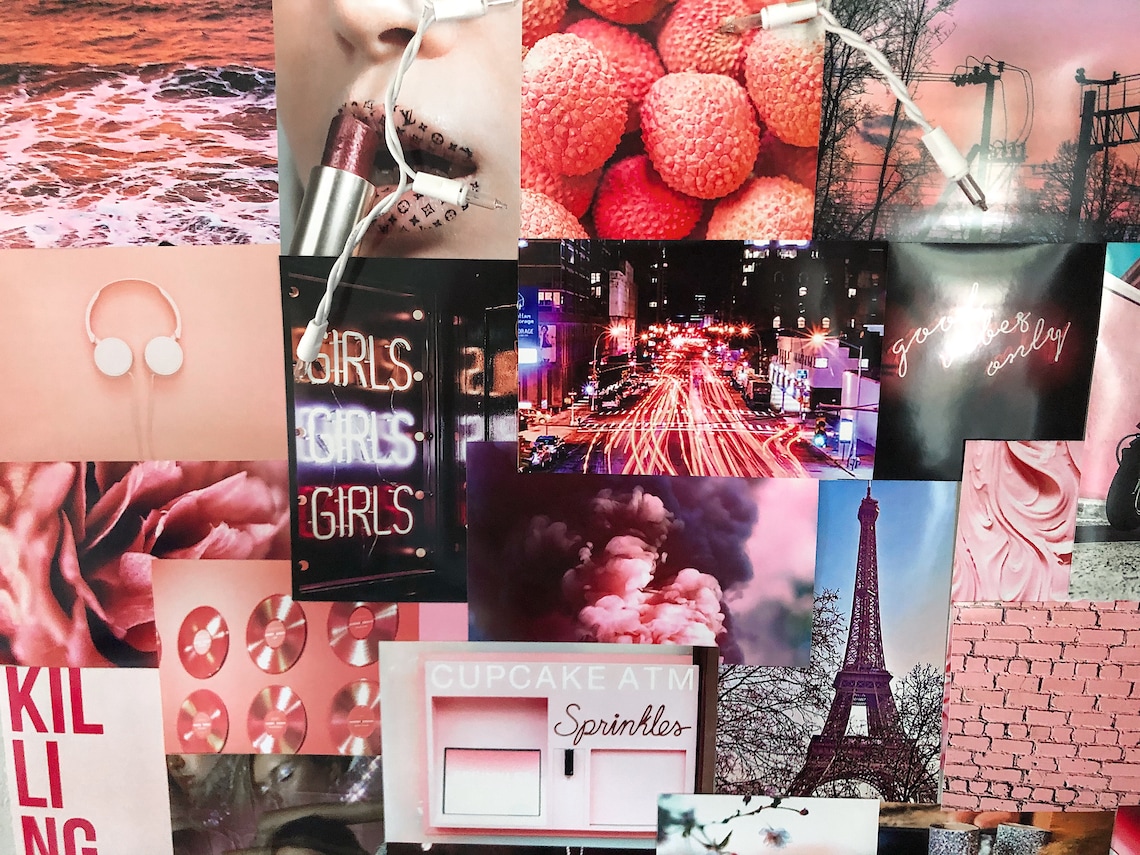 Pink Aesthetic Photo Wall Collage Kit - Set of 56 Prints - Etsy