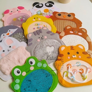 Animales táctiles, Toque y sensación seguros, Juguetes sensoriales, Juguetes táctiles de fieltro, Tarjetas de animales sensoriales, Juguetes Montessori, Necesidades sensoriales, Juego de fieltro para viajes