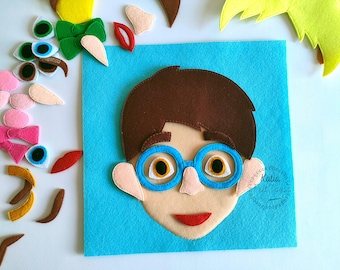 Emotionales Spiel für Kinder - Gesichter zeichnen & Gefühle beschreiben | Lernaktivitäten für die Vorschule | Gesichtsteile | 1 Gesichtsbrett | Kinder Gefühle