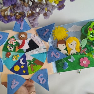 Libro della Bibbia in feltro, attività per bambini in chiesa, storie della Bibbia, regalo della Bibbia per bambini, libro tranquillo della Natività, libro della Bibbia, regalo di Natale per bambini piccoli