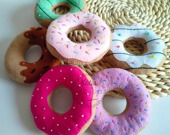 Felt Donuts safe and engaging felt food for kids (play donut, doll food,  pretend play kids kitchen, cooking toys, play food, plush toy)