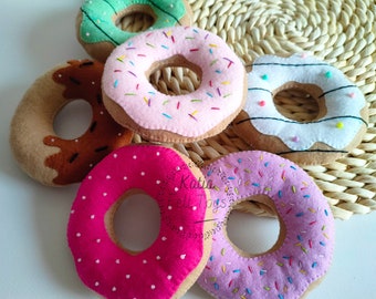 Felt Donuts - safe and engaging felt food for kids (play donut, doll food, pretend play kids kitchen, cooking toys, play food, plush toy)