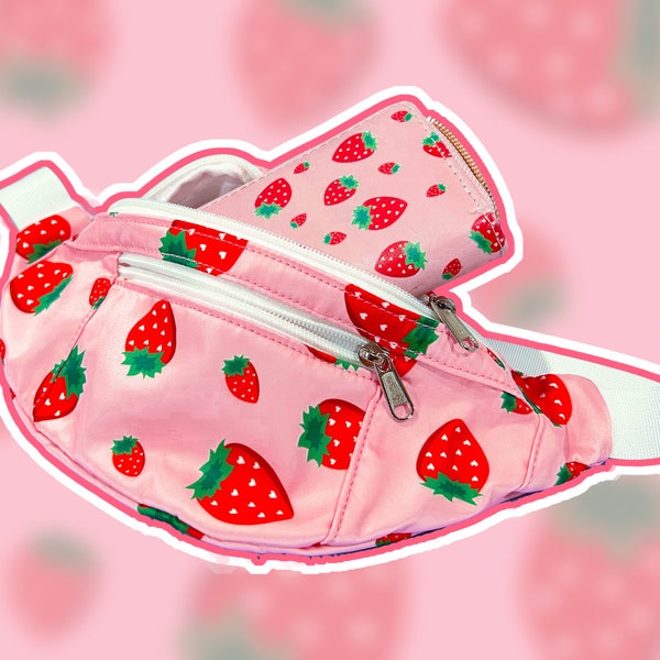 Strawberry Hearts Waist Bag