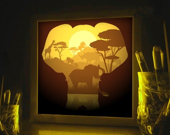 Download Elephant Shadow Box Etsy