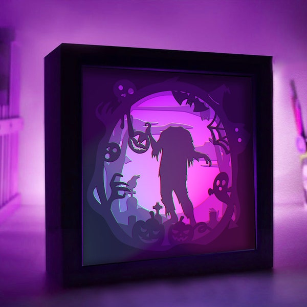 Halloween Light Box Template, Scarecrow Shadow Box SVG, For Cricut, Scary Template, Halloween Shadow Box Template, 3D Scarecrow Shadow Box Halloween Light Box Template, Scarecrow Shadow Box SVG, For Cricut, Scary Template, Halloween Shadow Box Template, 3D Scarecrow Shadow Box