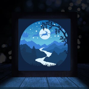 Merry Christmas, Santa, 3D Paper Cut Light Box Template, SVG Digital Download Files, Shadow Box SVG Digital Download Files, For Cricut
