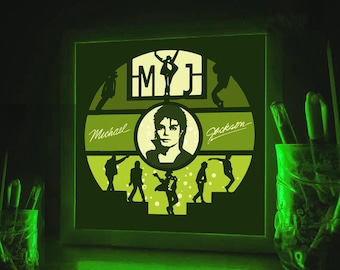 Michael Jackson Shadow Box SVG: 3D Paper Cut Light Box Template (Digital Download)