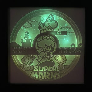 Super Mario, Mario 3D Papier geschnitten Licht Box Vorlage, Luigi svg, Schattenbox svg, Layer svg, Cricut Digitale Dateien light box svg,