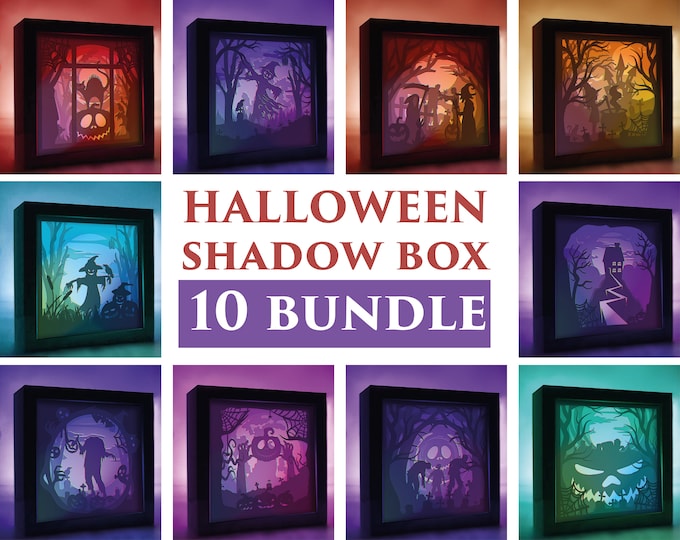 Halloween Shadow Box Svg File for Cricut | Halloween Light Box Svg ...