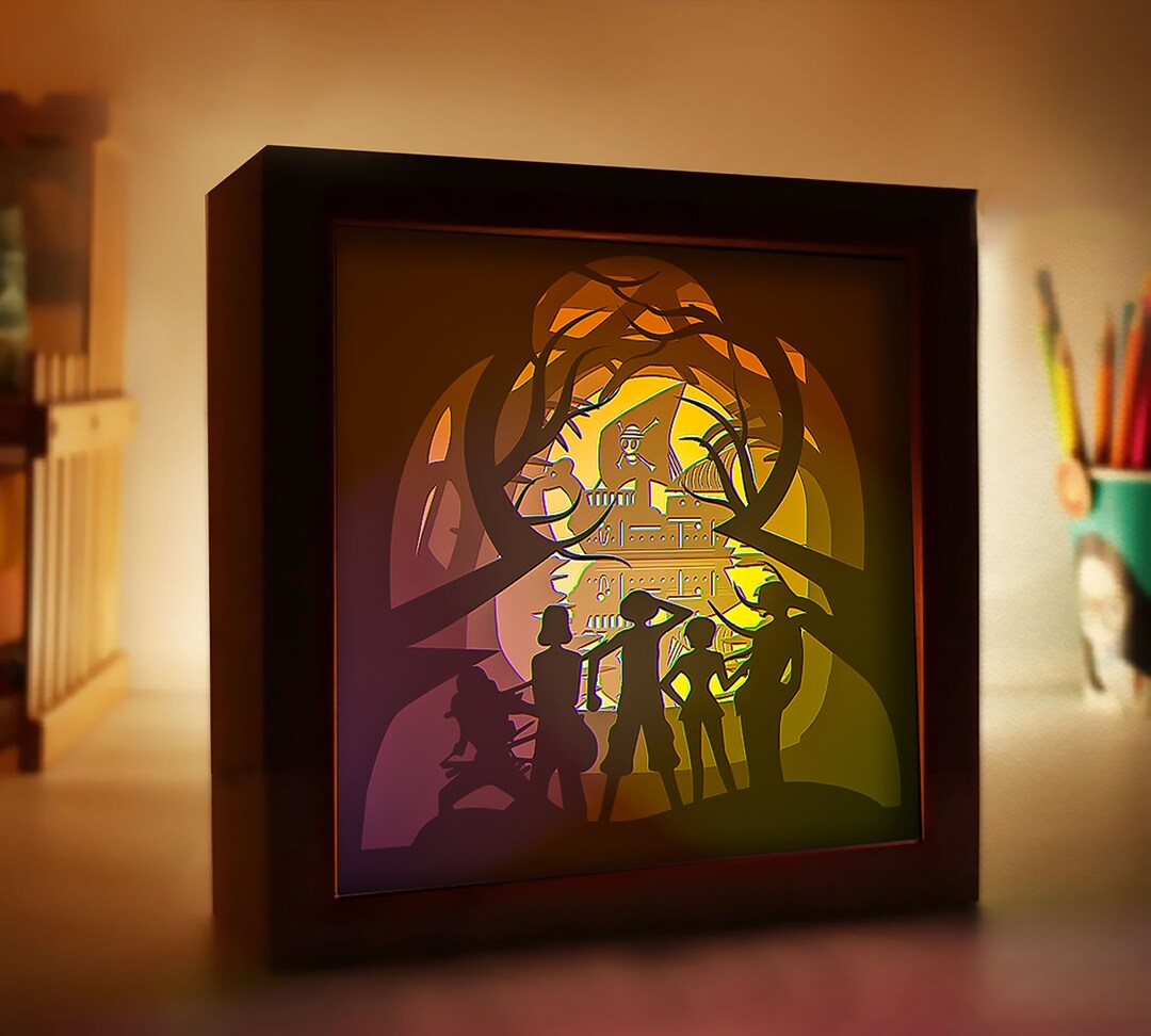 Shadowbox One Piece, fichier Anime Cut, modèles One Piece Diy Light Box