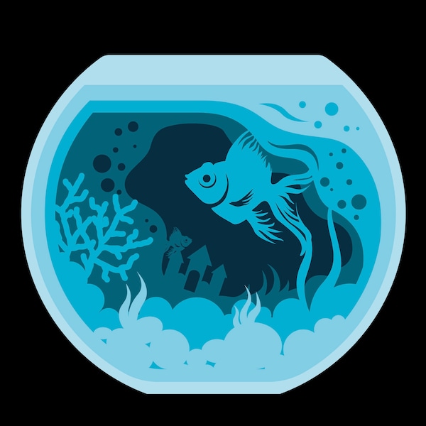 Aquarium,Fish, 3D Paper Cut Light Box Template, SVG Digital Download Files, Shadow Box SVG Digital Download Files, For Cricut Aquarium,Fish, 3D Paper Cut Light Box Template, SVG Digital Download Files, Shadow Box SVG Digital Download Files, For Cricut