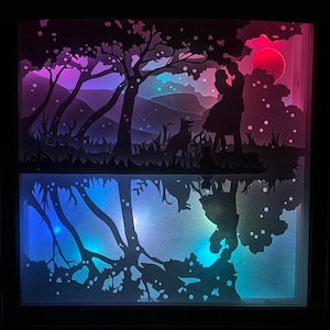 Couple Shadow Box SVG: Love Light Box Template (Digital Download)