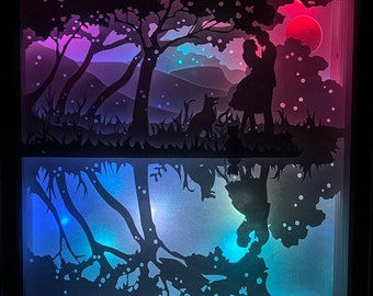 Couple Shadow Box SVG: Love Light Box Template (Digital Download)