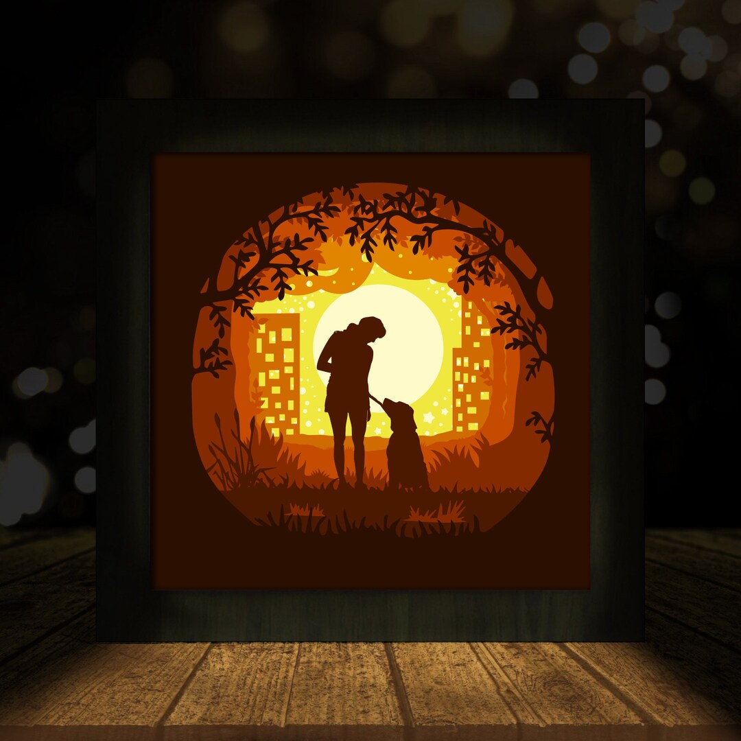 Dog Lover SVG Paper Cut Light Box Template For Dog Lover Gift Layered Dog Lover SVG Paper Cut Light Box Template For Dog Lover Gift Layered