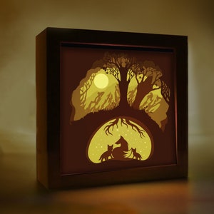 Fox Light Box Template: Layered Paper Cut SVG (Digital Download)