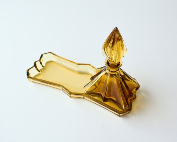 Vintage Czech Art Deco Cut Glass Vanity Set, Bohe… - image 7