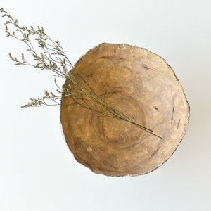 Vintage Brown Paper Mache Bowl, Handmade Boho Bowl or Planter, Indian Bowl, Papier Mache Vessel image 3