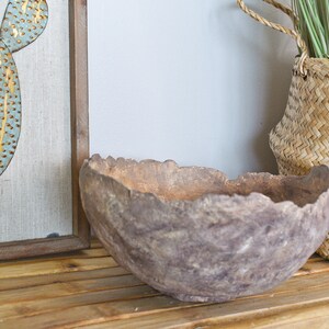 Vintage Brown Paper Mache Bowl, Handmade Boho Bowl or Planter, Indian Bowl, Papier Mache Vessel image 10