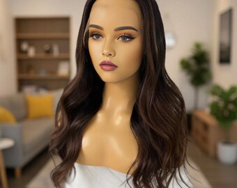 Luxe Ginger Brown Ombre 6x6 Body Wave Wig - 100% Human Hair  display picture 1