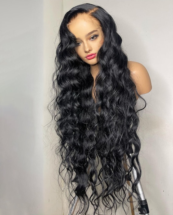 Wig Long Black Deep Wave Wig Long 30 Inch Deep Wave Wig Long Hd Lace Front Wigs Black Human Hair main image 3