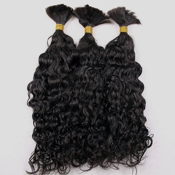 Water Wave Indian Human Hair Bulk For Braiding Curly Style Bulk Human Hair Extension No Weft Human Hair Weaving Bundles 1/2/3pieces/Lot