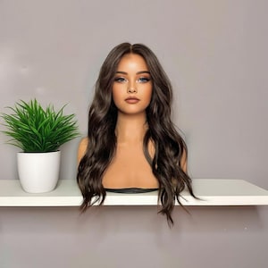 Long Wavy Natural Black Human Hair Wig Natural Loose Wave Lace Front Wig Real Hair Glueless Wig for Women