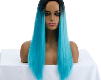 blue wig etsy