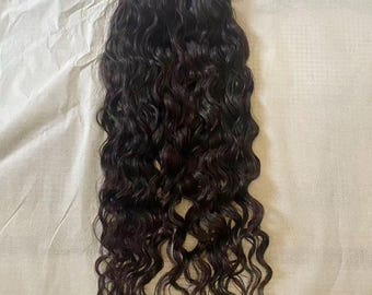 Water Wave Tape in Hair Extensions 100% Human Hair #2 Dark Brown Wavy Tape Ins 40Pcs/Bundle