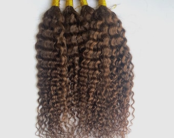  Human Braiding Hair 1 Bundle 20 Inch Human Hair Bundles for  Braiding Natural Black Deep Wave Bulk Human Hair 12A Brazilian Virgin 100%  Unpocessed Curly Hair No Weft (20 Inch