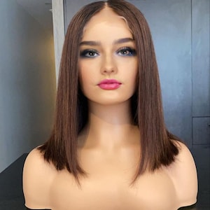 Ombre Brown Straight Lace Front Wigs Brazilian Remy Hair Short Bob Highlight Lace Frontal Wig For Women Pre Plucked Glueless Human Hair Wigs
