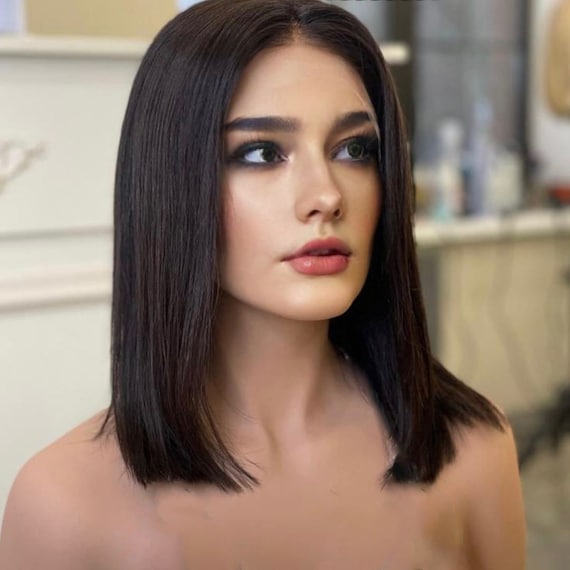 Lace Front Wig, Bob Shag Cut, Straight Hair, Adult Size Amazon.com : STUDIOCUT BY PROS Medium Asymmetrical Bob  main image 3