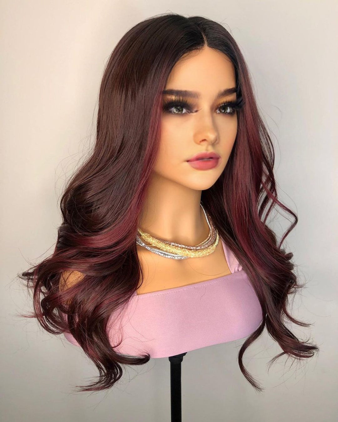 Burgundy Body Wave Lace Front Human Hair Wigs Brazilian Remy  display picture 1