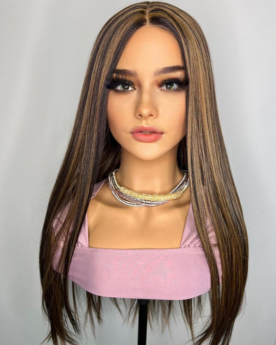 Free Part Brown Straight Lace Front Human Hair Wigs  display picture 3
