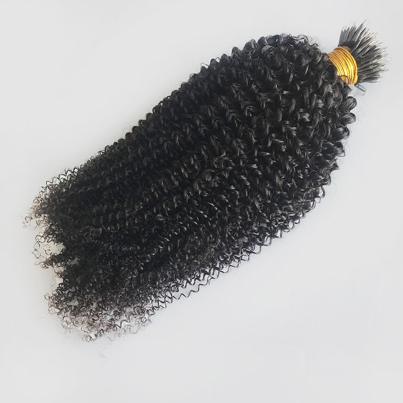 100 Strands/pack Curly Nano Ring Hair Extension Kinky Curly Micro Link