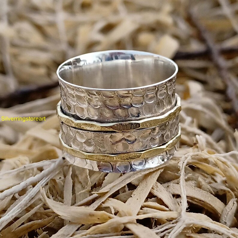 Solid 925 Sterling Silver Spinner Ring Mediation Ring Handmade Gift Jewelry AA2