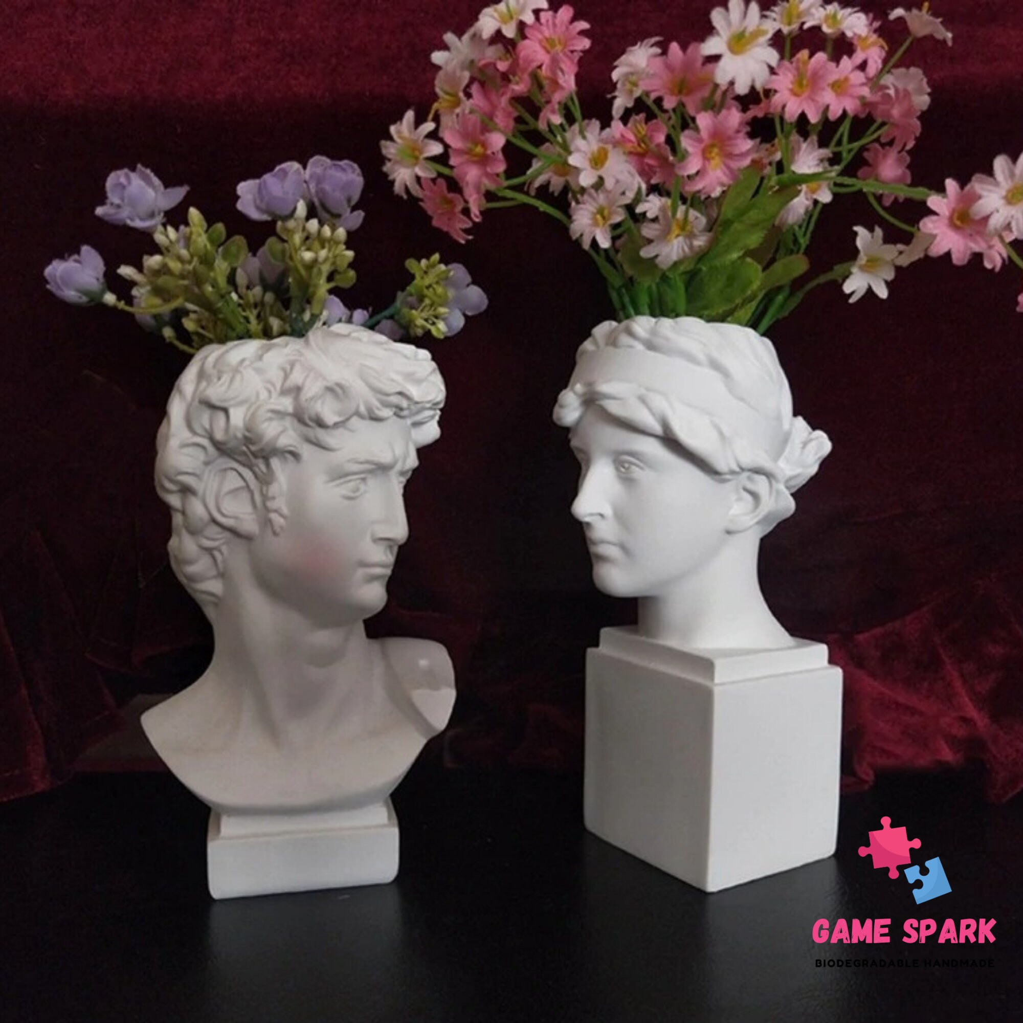 Michelangelo's David Head Bust Vase Figurine Nordic Style Etsy