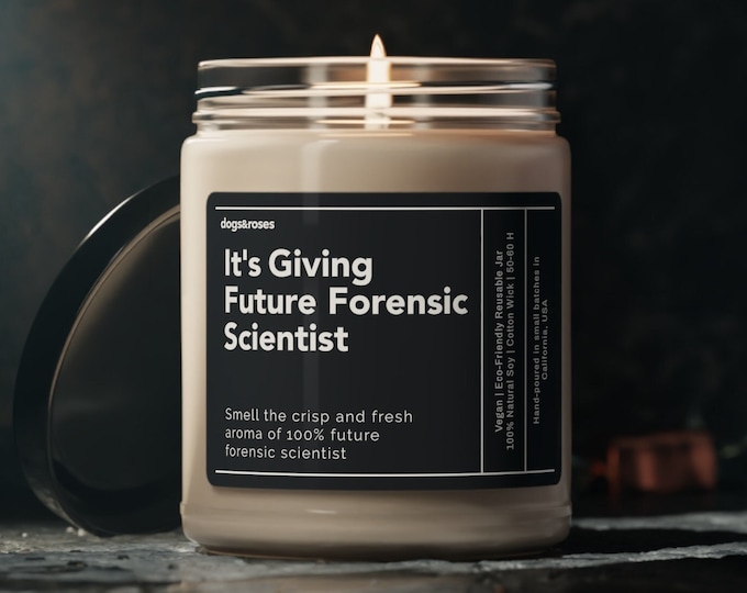 It's Giving Future Forensic Scientist Soy Wax Candle, Forensic Science Gift, Forensic Gifts, Forensic Graduation Eco Friendly 9oz. Candle
