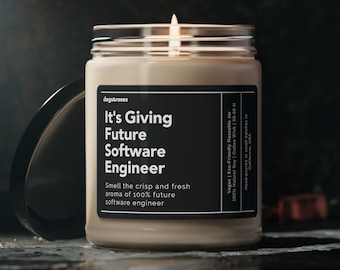 It's Giving Future Software Engineer Soy Wax Candle, Programmer, Coder, Programming, Coding, Computer Science Gift Eco Friendly 9oz. Candle