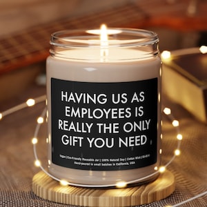 Having Us As Employees Is Really The Only Gift You Need Scented Soy Candle, Funny Gift for Boss, Gift from Employee for Boss birthday Candle