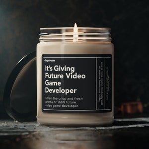 It&#39;s Giving Future Video Game Developer Soy Wax Candle, Gamer Gift, Software Developer, Programmer, Graduation Gift Eco Friendly 9oz. Candle